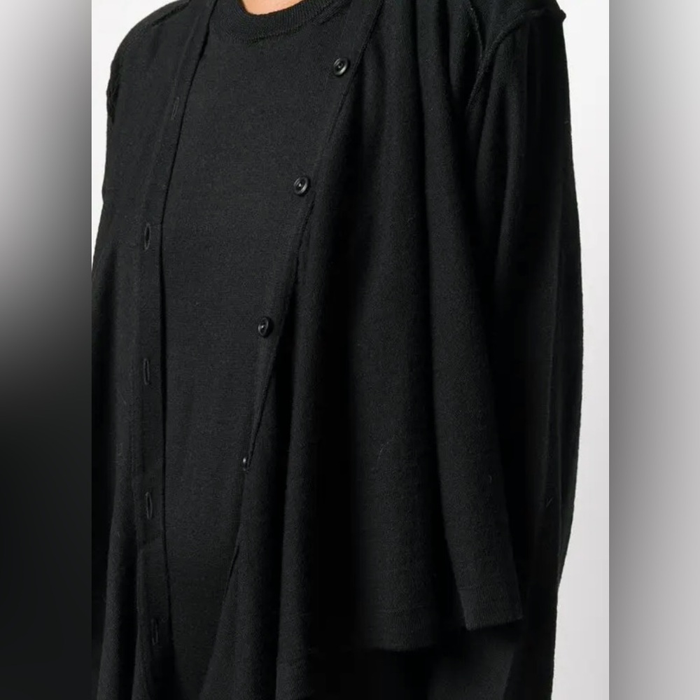 Lemaire Knitted Dress Black Double Layered Midi Dress Merino Wool size small - Picture 4 of 12
